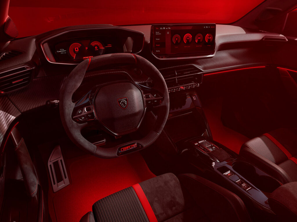 Peugeot E‑208 GTi. Crédito: Divulgação.