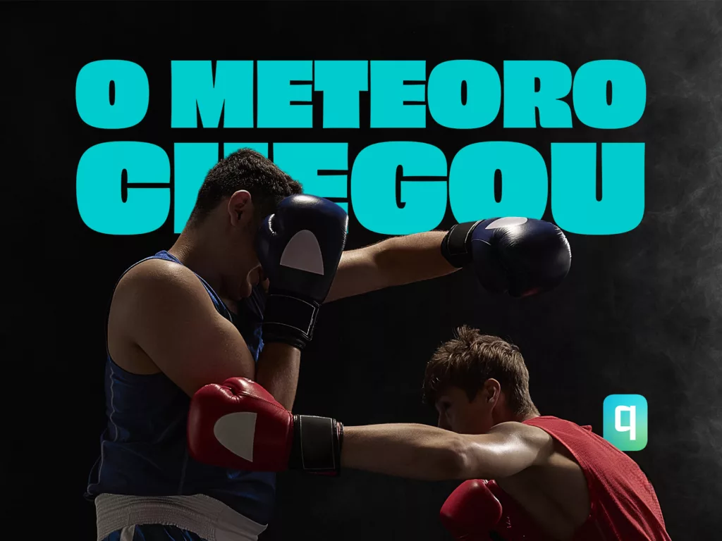 O meteoro chegou. Arte: Quilowatt. Recursos: Shutterstock.com.