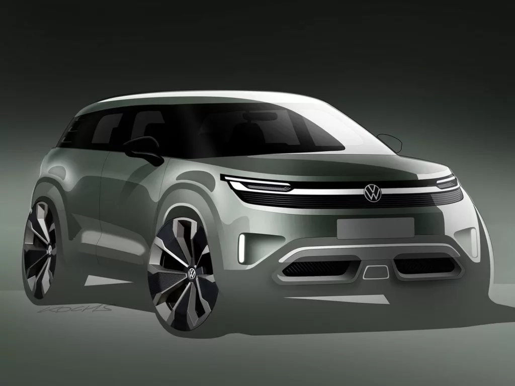 Teaser do Volkswagen ID.2 X. Crédito: Divulgação.