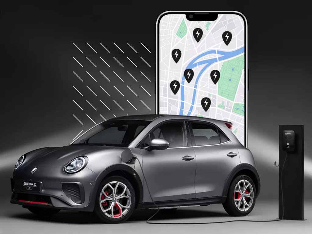 O aplicativo My GWM ganha planejador de rotas, cadastro de veículos e mais 500 pontos de recarga. Crédito: Divulgação.