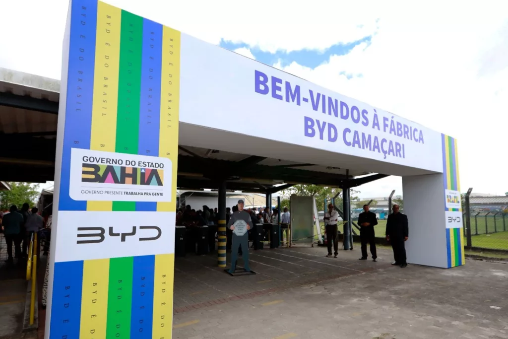 Fábrica da BYD na Bahia é inaugurada oficialmente. Crédito: Joá Souza/GOVBA.
